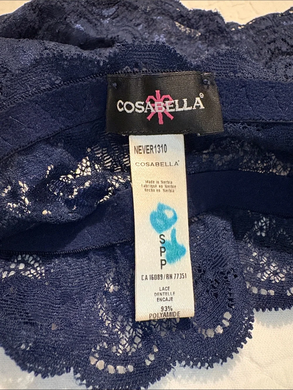 Cosabella Navy Never Say Never Lace Bralette